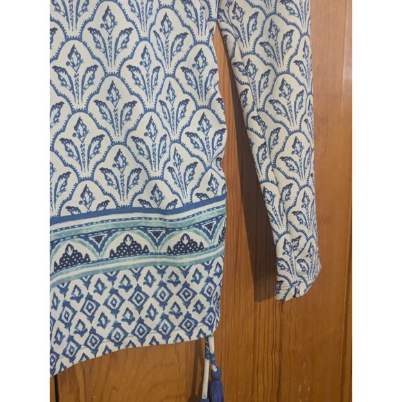 Cabana Life Girls Rash Guard Size 10 Swim Shirt Blue Embroidered Long Sleeve - Picture 7 of 15